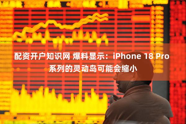 配资开户知识网 爆料显示：iPhone 18 Pro 系列的灵动岛可能会缩小